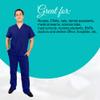 ACTIVE UNIFORMS Men Scrub Set Medical Scrub Top and Pants(True Navy Blue, Small) view 2
