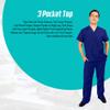 ACTIVE UNIFORMS Men Scrub Set Medical Scrub Top and Pants(True Navy Blue, Small) view 3