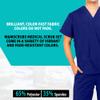 ACTIVE UNIFORMS Men Scrub Set Medical Scrub Top and Pants(True Navy Blue, Small) view 4