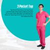 ACTIVE UNIFORMS Men Scrub Set Medical Scrub Top and Pants(Hot Pink, 3X-Large) view 3