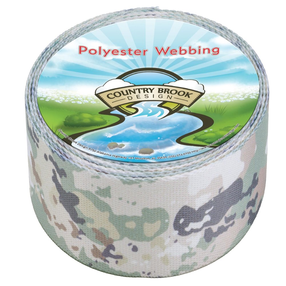 Country Brook Design - Mountain Viper Camo Polyester Webbing (1 Inch, 20 Yards)