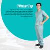 ACTIVE UNIFORMS Men Scrub Set Medical Scrub Top and Pants(Misty Green, Medium) view 3