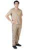 ACTIVE UNIFORMS Men Scrub Set Medical Scrub Top and Pants(Khaki, Small) view 1