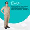 ACTIVE UNIFORMS Men Scrub Set Medical Scrub Top and Pants(Khaki, Small) view 2