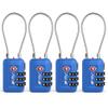 TSA Accpeted Luggage Travel Lock, Set-Your-Own Combination Lock for School Gym Locker, Luggage Suitcase Baggage Locks, Filing Cabinets, Toolbox, Case (Blue, 4 Pack) view 1