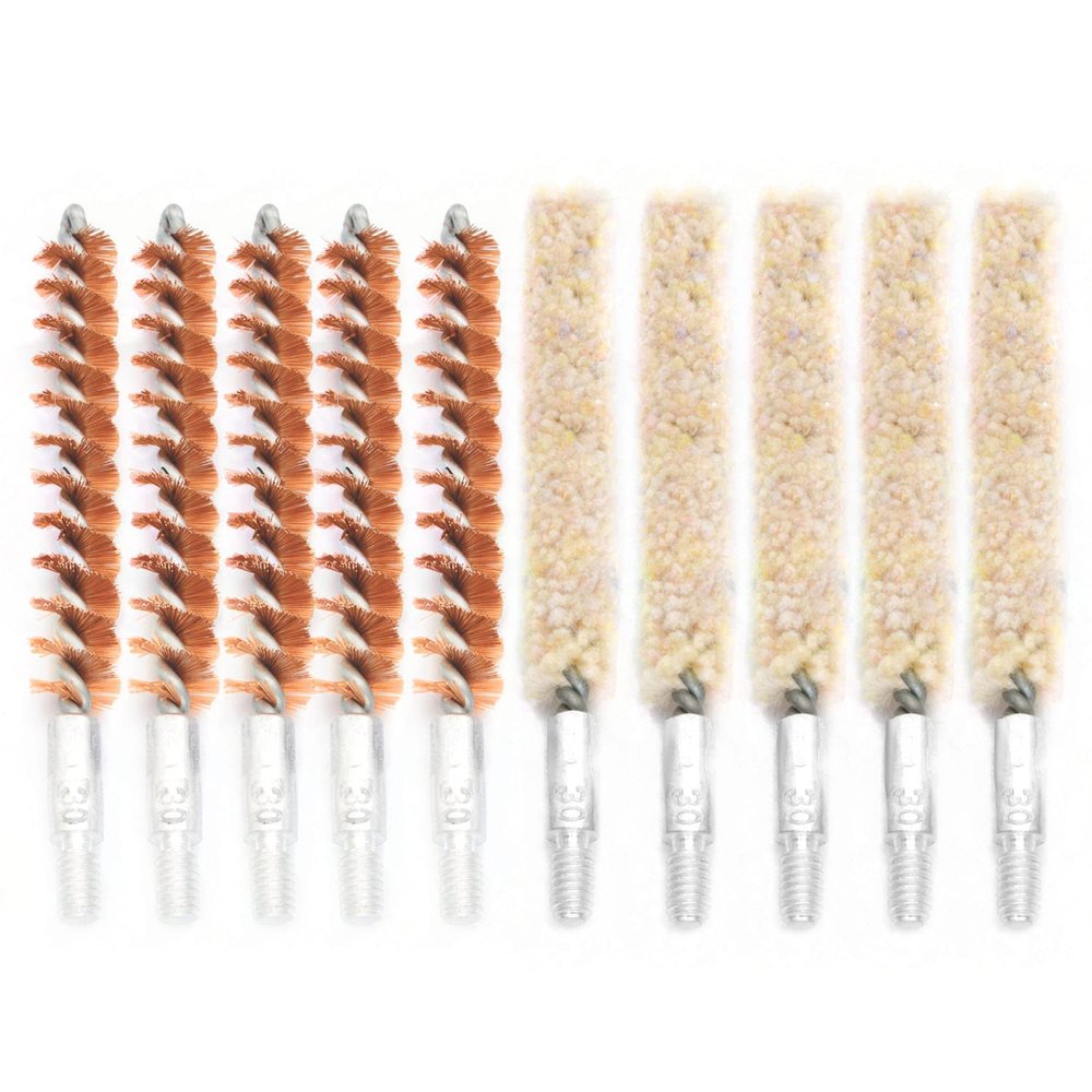 Motanar 10 Pack Bore Brush/Swab Kit,Shoutgun/Pistol Bore Brushes Cleaning Mop Brushes (.30 Cal)