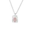925 Sterling Silver Rose Quartz Pendant Necklace, 18" Handmade Jewelry for Gift Women view 1