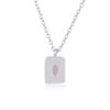 925 Sterling Silver Rose Quartz Pendant Necklace, 18" Handmade Jewelry for Gift Women view 3