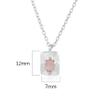 925 Sterling Silver Rose Quartz Pendant Necklace, 18" Handmade Jewelry for Gift Women view 4