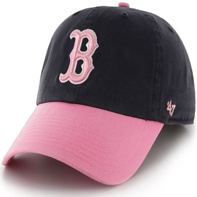 Boston Red Sox Navy Pink Two Tone Clean Up Adjustable Hat, Adult One Size Fits All