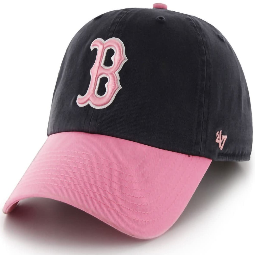 Boston Red Sox Navy Pink Two Tone Clean Up Adjustable Hat, Adult One Size Fits All