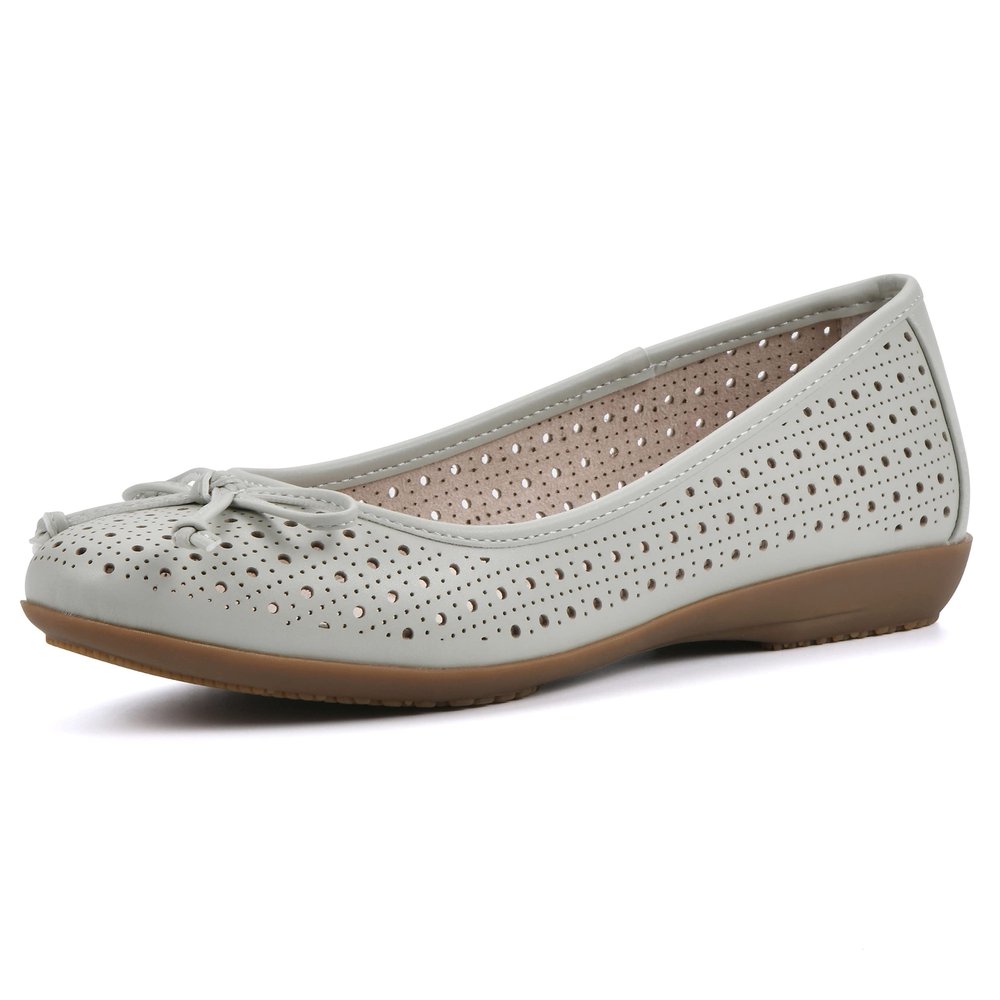 CLIFFS BY WHITE MOUNTAIN Women's Cheryl Ballet Flat, Sage Green/Smooth, 9.5 W