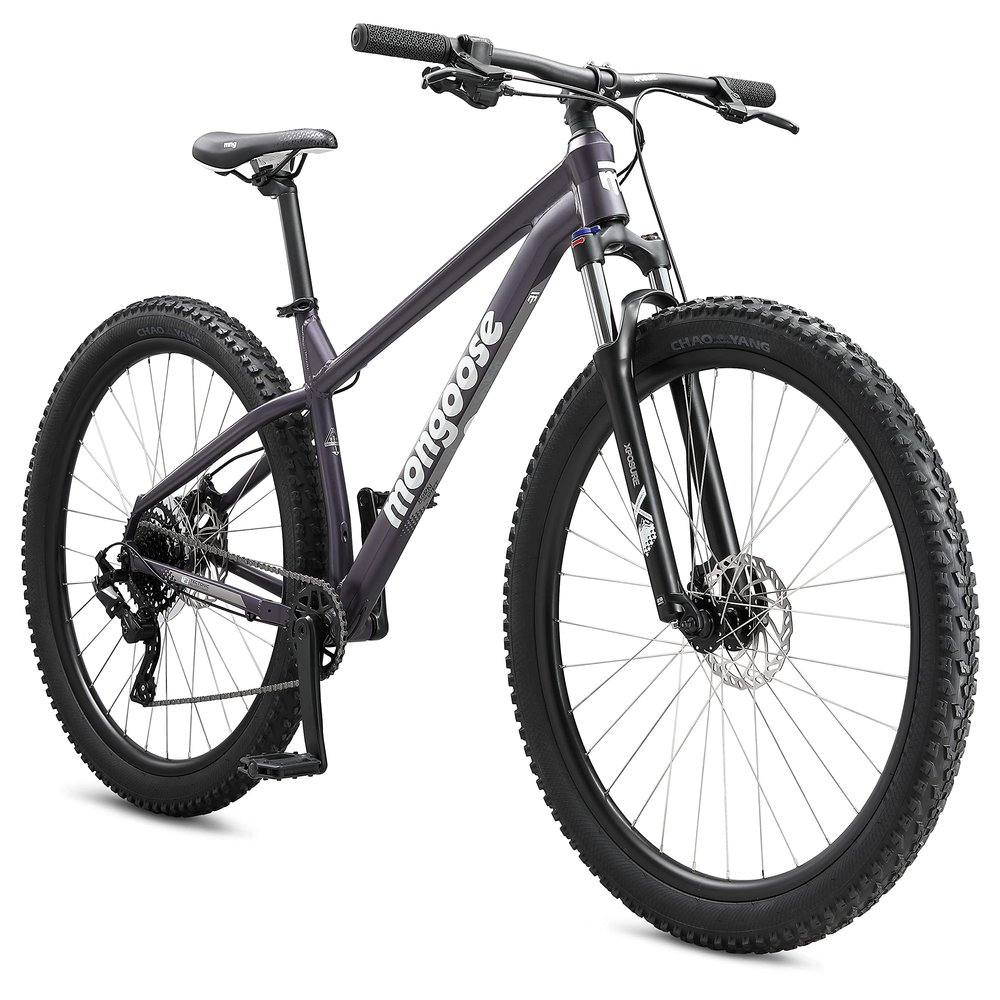 Mongoose Switchback 1 Mountain Bike for Men and Women, 8-Speed Drivetrain with Trigger Shifters, 29-Inch Wheels, 16-Inch Frame, Purple