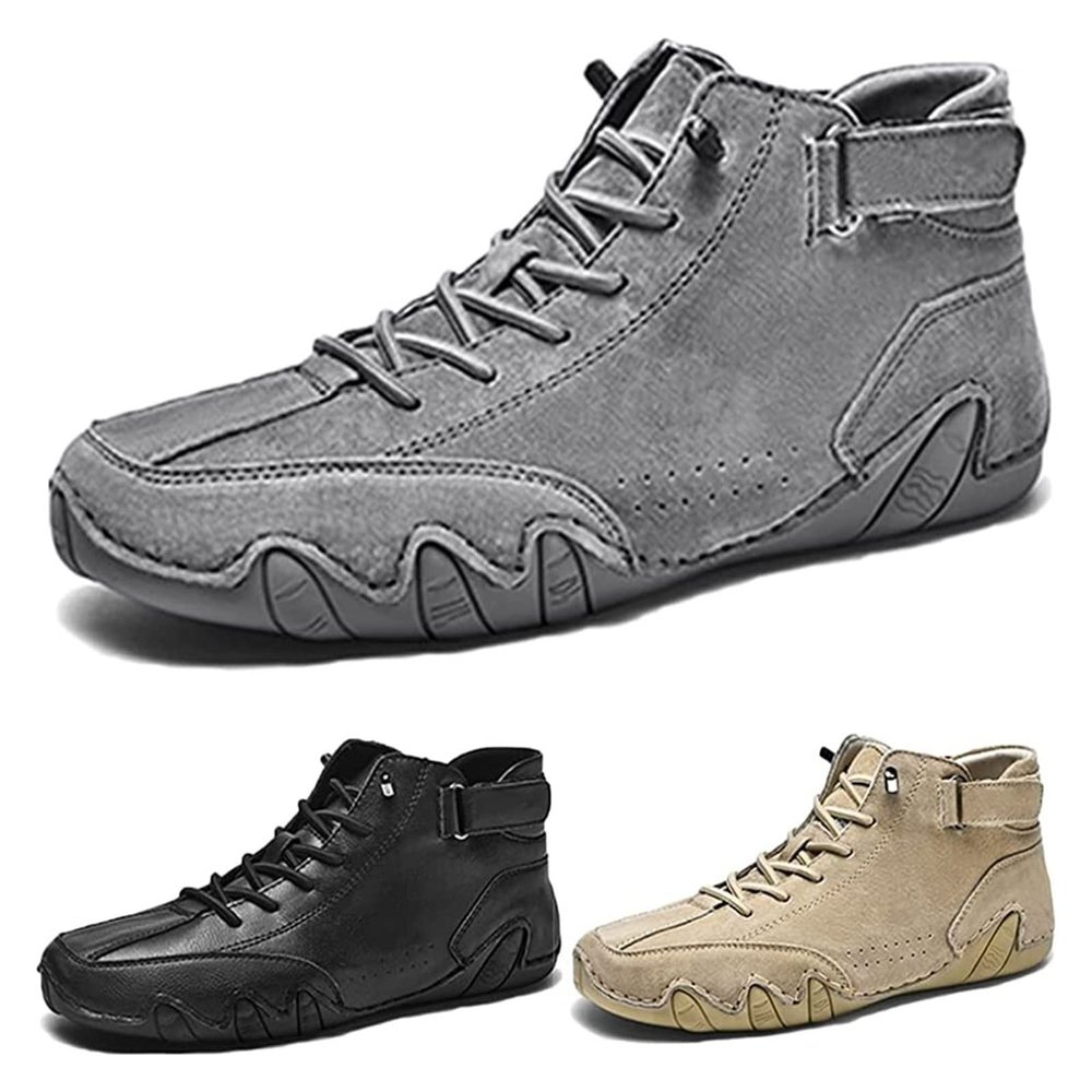 DAGY Chukka Boots Mens, Non-Slip Breathable Men's Suede Leather Casual Sneaker High Boots Men's Casual Sneakers (Color : Gray, Size : 13)
