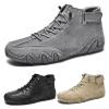 DAGY Chukka Boots Mens, Non-Slip Breathable Men's Suede Leather Casual Sneaker High Boots Men's Casual Sneakers (Color : Gray, Size : 13) view 1