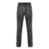 WABEOR Men's Slim Fit Faux Leahter Pants Straight Stretch Biker Pants Plus Size Fashion Punk Motorcycle Pleather Trousers Black view 1
