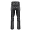 WABEOR Men's Slim Fit Faux Leahter Pants Straight Stretch Biker Pants Plus Size Fashion Punk Motorcycle Pleather Trousers Black view 2