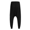 WABEOR Men's Casual Harem Pants Loose Fit Elastic Waist Drawstring Sweatpants Japanese Style Soft Cotton Trousers with Pocket Black view 3