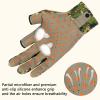 BASSDASH Unisex Fingerless Camo Hunting Gloves for Men's Women's Early Season Warm Weather UPF 50+ Lightweight Fishing Photography HG03 view 4