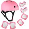 KAMUGO Kids Bike Helmet, Toddler Helmet for Ages 2-8 Boys Girls with Sports Protective Gear Set Knee Elbow Wrist Pads for Skateboard Cycling Scooter Rollerblading (Pink) view 1