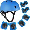 KAMUGO Kids Bike Helmet, Toddler Helmet for Ages 2-8 Boys Girls with Sports Protective Gear Set Knee Elbow Wrist Pads for Skateboard Cycling Scooter Rollerblading (Blue) view 1