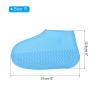 PATIKIL S Foldable Waterproof Silicone Shoe Cover, Reusable Non-Slip Overshoes Rain Shoes Covers Protectors Galoshes for Outdoor Rain Snow, Blue 1 Pair view 2