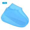 PATIKIL S Foldable Waterproof Silicone Shoe Cover, Reusable Non-Slip Overshoes Rain Shoes Covers Protectors Galoshes for Outdoor Rain Snow, Blue 1 Pair view 3