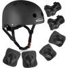 KAMUGO Kids Bike Helmet, Toddler Helmet for Ages 2-8 Boys Girls with Sports Protective Gear Set Knee Elbow Wrist Pads for Skateboard Cycling Scooter Rollerblading (Black) view 1