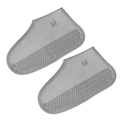 PATIKIL M Foldable Waterproof Silicone Shoe Cover, Reusable Non-Slip Overshoes Rain Shoes Covers Protectors Galoshes for Outdoor Rain Snow, Gray 1 Pair