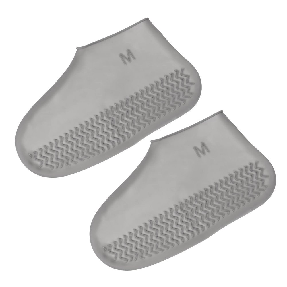 PATIKIL M Foldable Waterproof Silicone Shoe Cover, Reusable Non-Slip Overshoes Rain Shoes Covers Protectors Galoshes for Outdoor Rain Snow, Gray 1 Pair