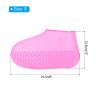 PATIKIL S Foldable Waterproof Silicone Shoe Cover, Reusable Non-Slip Overshoes Rain Shoes Covers Protectors Galoshes for Outdoor Rain Snow, Pink 1 Pair view 2