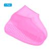 PATIKIL S Foldable Waterproof Silicone Shoe Cover, Reusable Non-Slip Overshoes Rain Shoes Covers Protectors Galoshes for Outdoor Rain Snow, Pink 1 Pair view 3