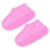 PATIKIL M Foldable Waterproof Silicone Shoe Cover, Reusable Non-Slip Overshoes Rain Shoes Covers Protectors Galoshes for Outdoor Rain Snow, Pink 1 Pair view 1