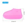 PATIKIL M Foldable Waterproof Silicone Shoe Cover, Reusable Non-Slip Overshoes Rain Shoes Covers Protectors Galoshes for Outdoor Rain Snow, Pink 1 Pair view 2