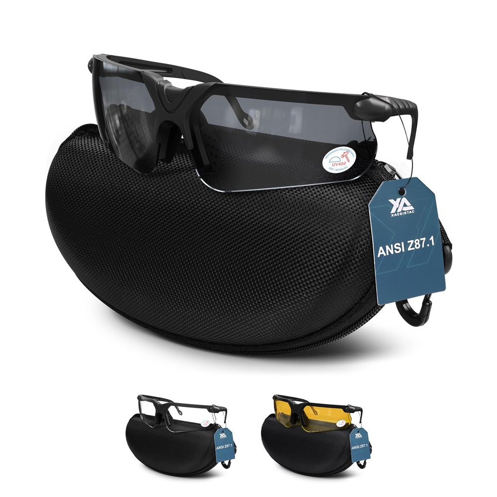 xaegistac Shooting Glasses with Case Anti Fog Hunting Safety Glasses for Adults
