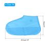 PATIKIL M Foldable Waterproof Silicone Shoe Cover, Reusable Non-Slip Overshoes Rain Shoes Covers Protectors Galoshes for Outdoor Rain Snow, Blue 1 Pair view 2