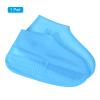 PATIKIL M Foldable Waterproof Silicone Shoe Cover, Reusable Non-Slip Overshoes Rain Shoes Covers Protectors Galoshes for Outdoor Rain Snow, Blue 1 Pair view 3