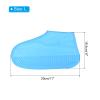 PATIKIL L Foldable Waterproof Silicone Shoe Cover, Reusable Non-Slip Overshoes Rain Shoes Covers Protectors Galoshes for Outdoor Rain Snow, Blue 1 Pair view 2
