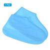 PATIKIL L Foldable Waterproof Silicone Shoe Cover, Reusable Non-Slip Overshoes Rain Shoes Covers Protectors Galoshes for Outdoor Rain Snow, Blue 1 Pair view 3