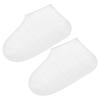 PATIKIL L Foldable Waterproof Silicone Shoe Cover, Reusable Non-Slip Overshoes Rain Shoes Covers Protectors Galoshes for Outdoor Rain Snow, White 1 Pair view 1