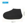 PATIKIL L Foldable Waterproof Silicone Shoe Cover, Reusable Non-Slip Overshoes Rain Shoes Covers Protectors Galoshes for Outdoor Rain Snow, Black 1 Pair view 2