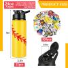 Gerrii 12 Pcs Softball Water Bottles Bulk Softball Gifts for Team 20 oz Stainless Steel Reusable Bottles with Snap Lid 100 Pcs Stickers Helmet Award Decals Stuff view 3