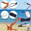 Dreizack Kayak Anchor Kit, 3.5 lb Folding Grapnel Boat Anchor Trolley Accessories with 40ft Rope and PVC Buoy for Fishing Kayaks SUP Paddle Boards Canoes Jet Ski PWC Inflatable Small Boats, Orange view 3