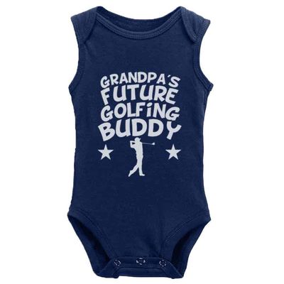 Grandpa's Future Golfing Buddy Unisex Baby Sleeveless Playsuit Newborn Bodysuit Outfit Clothes