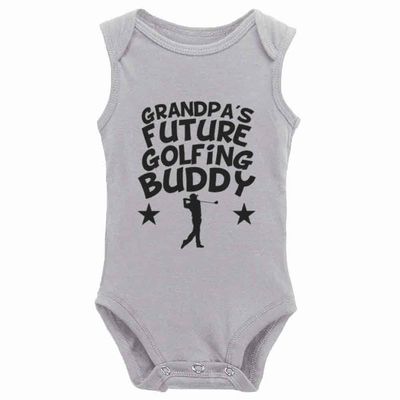 Grandpa's Future Golfing Buddy Unisex Baby Sleeveless Playsuit Newborn Bodysuit Outfit Clothes