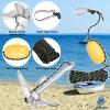 Dreizack Kayak Anchor Kit, 3.5 lb Folding Grapnel Boat Anchor Trolley Accessories with 40ft Rope and PVC Buoy for Fishing Kayaks SUP Paddle Boards Canoes Jet Ski PWC Inflatable Small Boats, Silver view 3