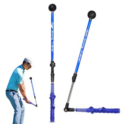 Tefola Foldable Golf Swing Trainer, Golf Warm-Up Sticks Golf Training Aid to Improve Hinge, Forearm Rotation, Shoulder Swing Trainer for Golf (Blue)
