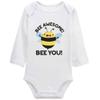Yeavomeny BEE Awesome Bee You Baby Long Sleeve Playsuit Newborn Bodysuit Outfit Clothes C-White view 1