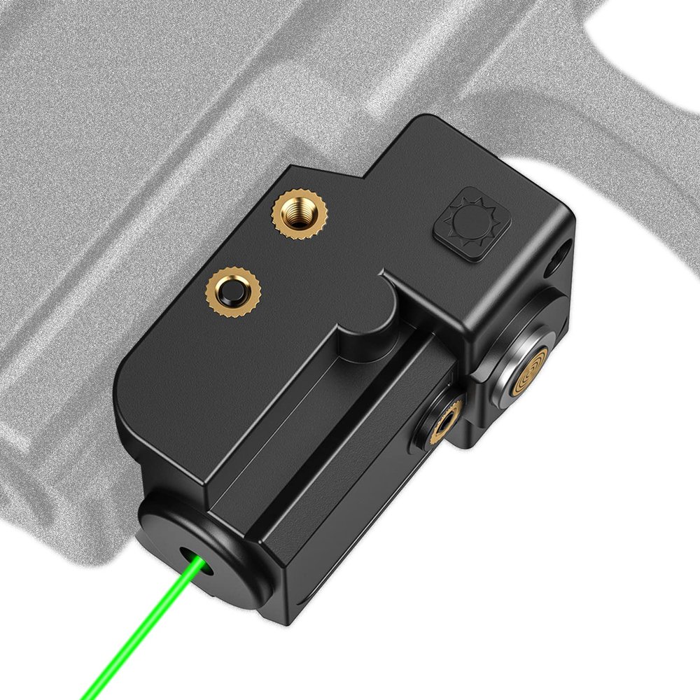 EZshoot Compact Low Profile Gun Laser, Magnetic Charging Green Laser Sight for Pistol Compatible with 20MM Rail and Ambidextrous ON/Off Switch