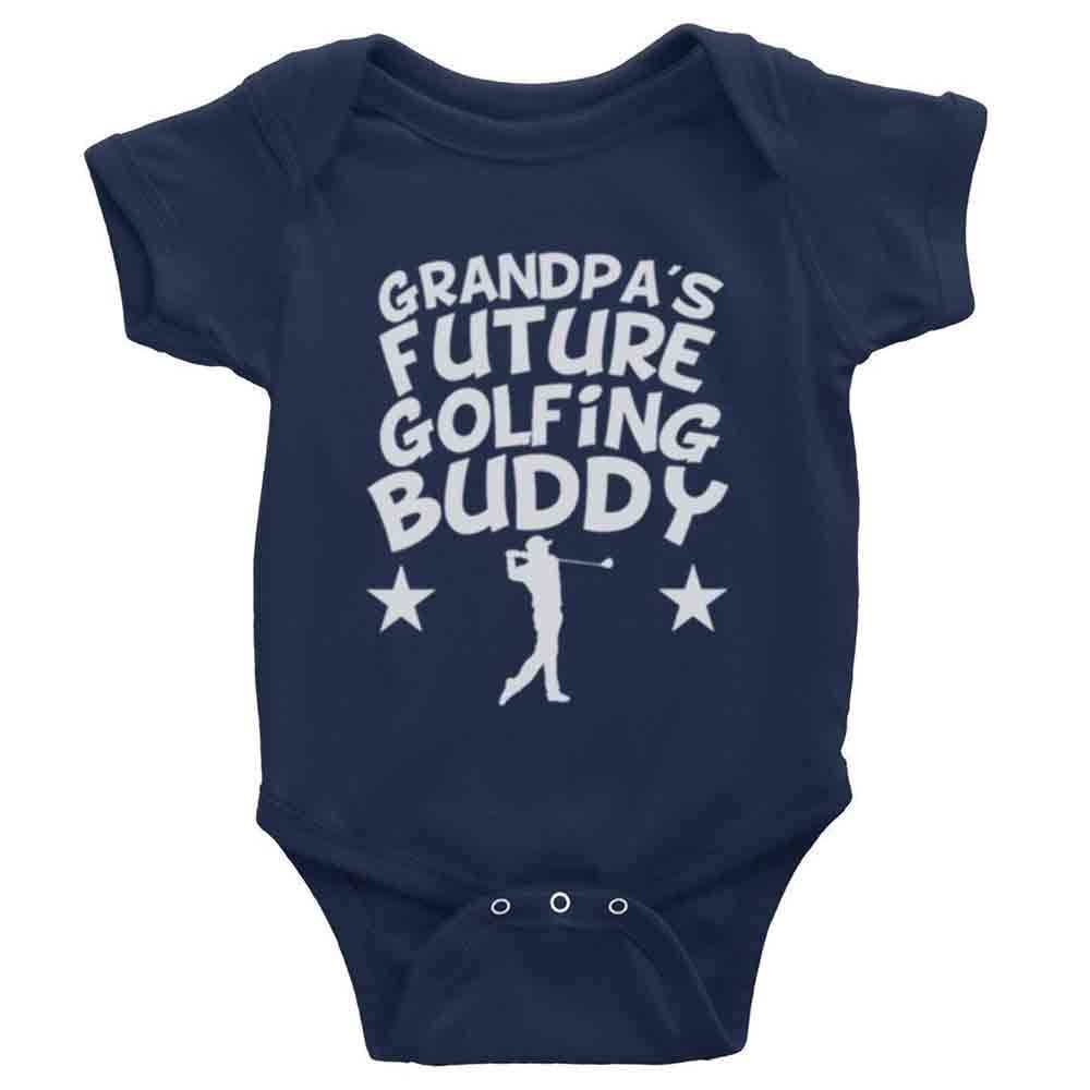 Grandpa's Future Golfing Buddy Unisex Baby Crawl Suit Short Sleeve Rompers Bodysuit Outfits D-Navy